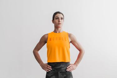 Nobull Muscle Neon Women's Tank Tops Orange | Australia (WA7124)